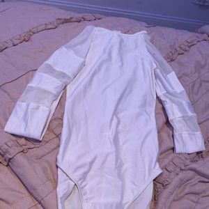 White bodysuit w/ full length sleeves